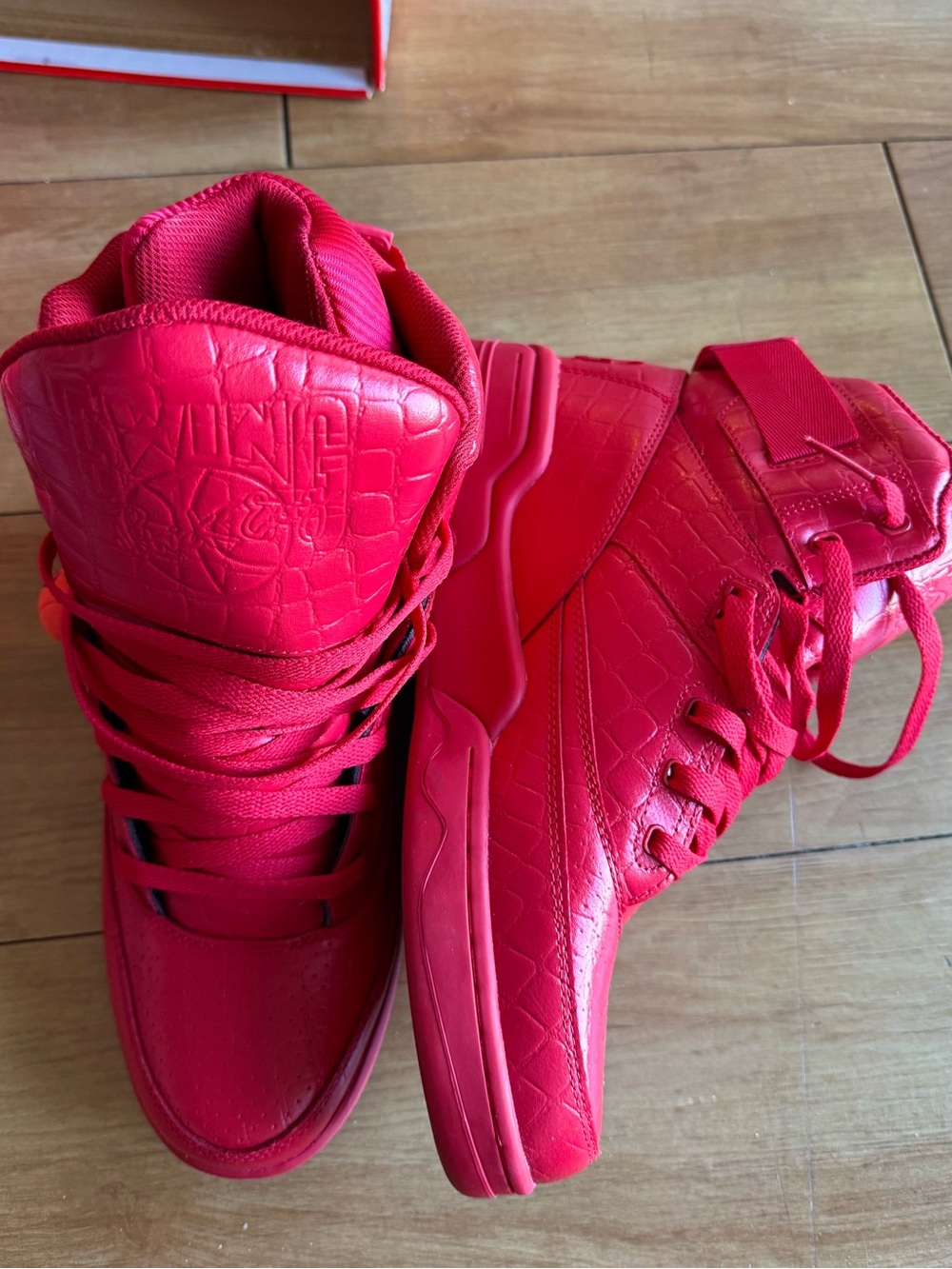 Patrick Ewing Red High-Top Men's Sneakers - Picture 3 of 9